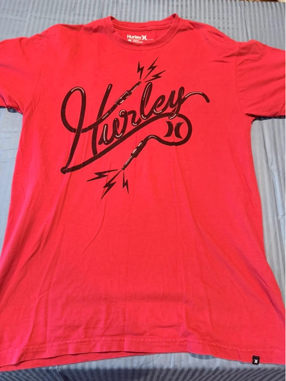 Hurley Script Logo Graphic T-Shirt Size Large 1235
